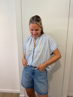 Striped Blouse Yellow Blue
