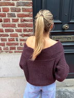 Off Shoulder Knit Burgundy