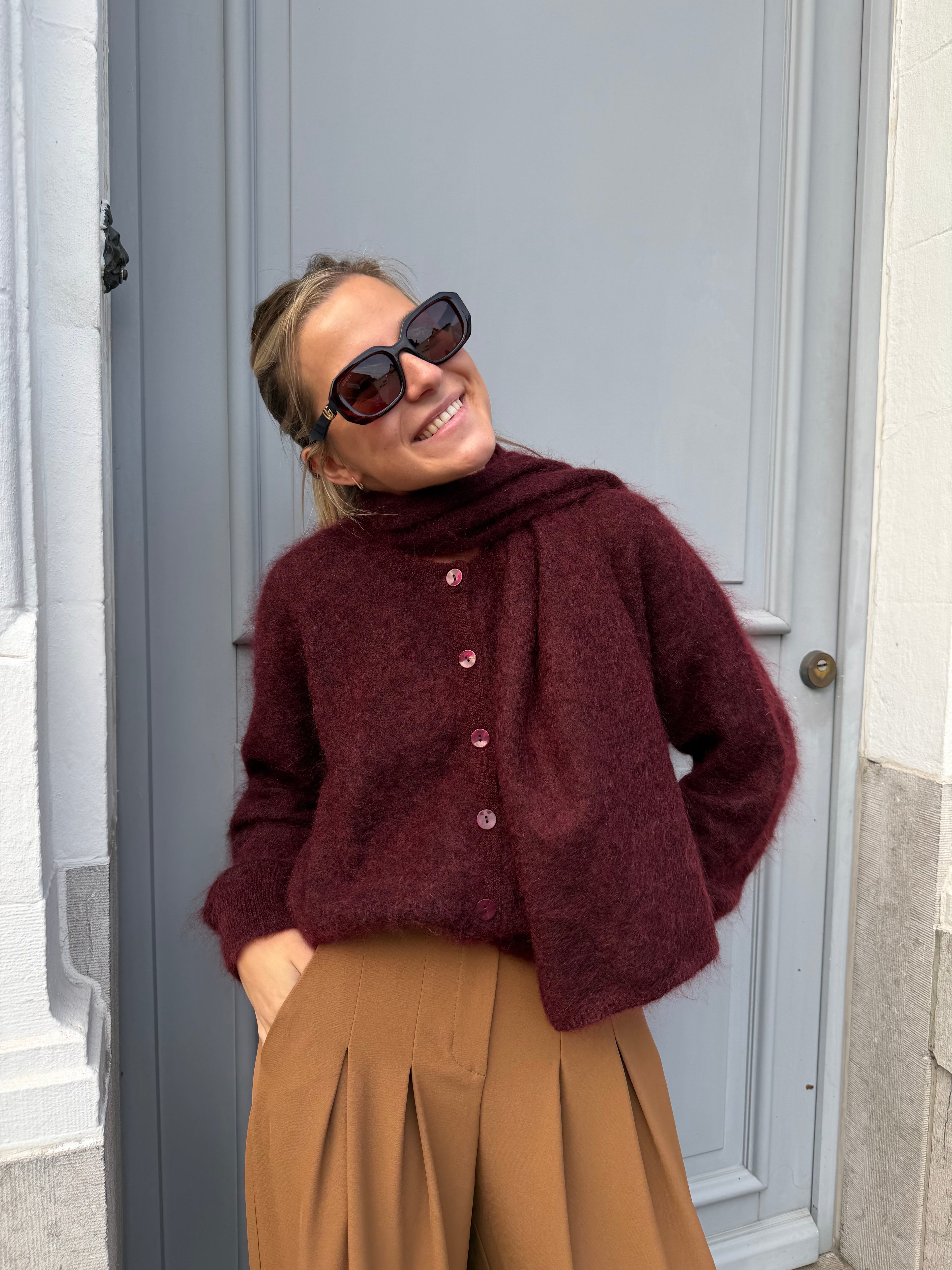 Marie Claire Gilet Burgundy