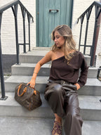 Olivia One Shoulder Brown