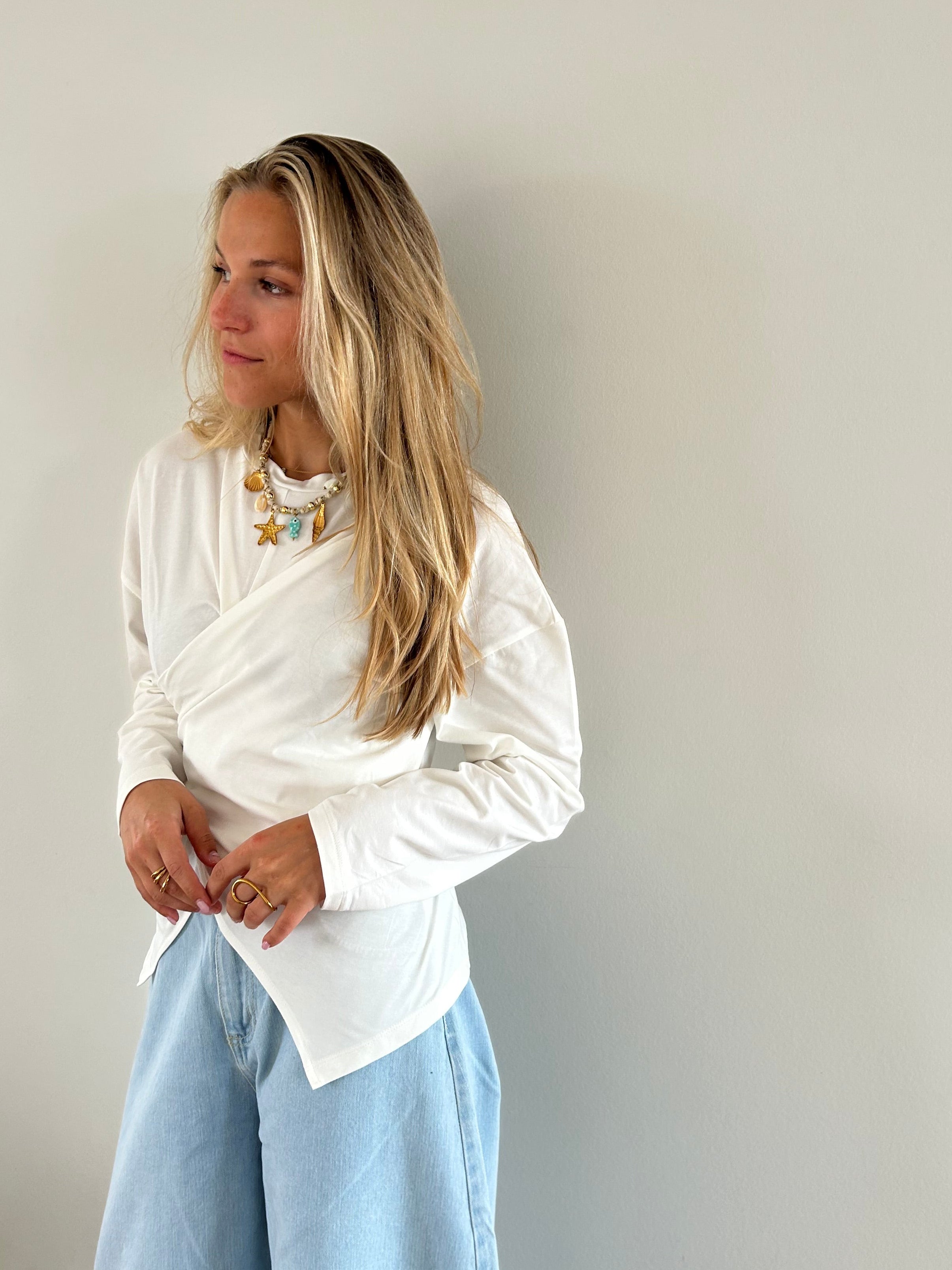 Celestine Wrap Top White