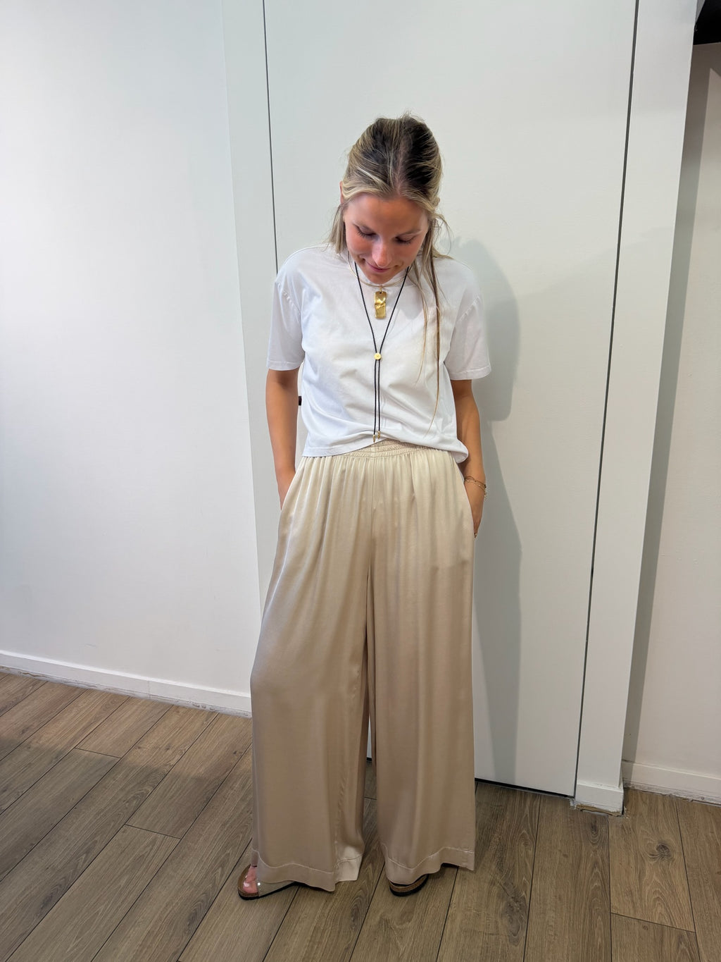 Satin Pants beige
