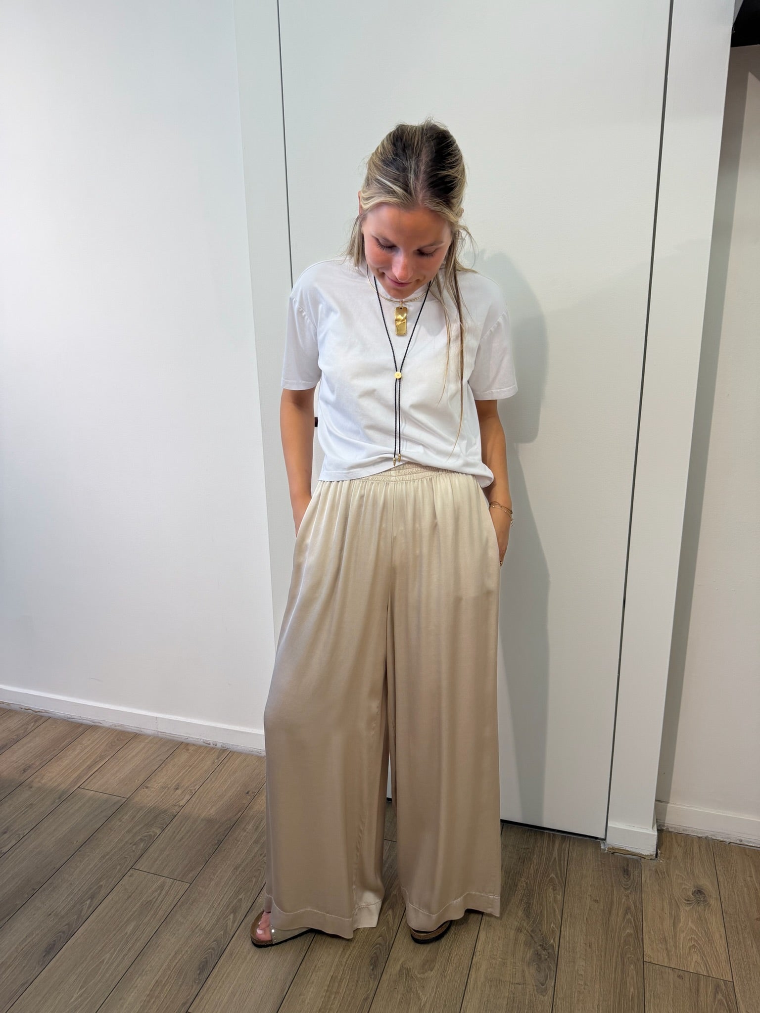 Satin Pants beige