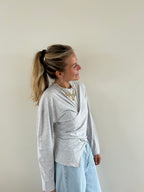 Celestine Wrap Top Grey