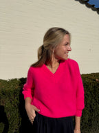 Anna V-Knit Fushia