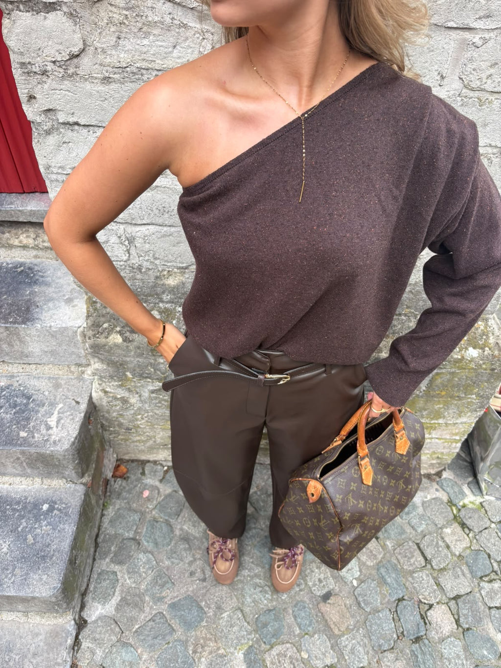 Olivia One Shoulder Brown