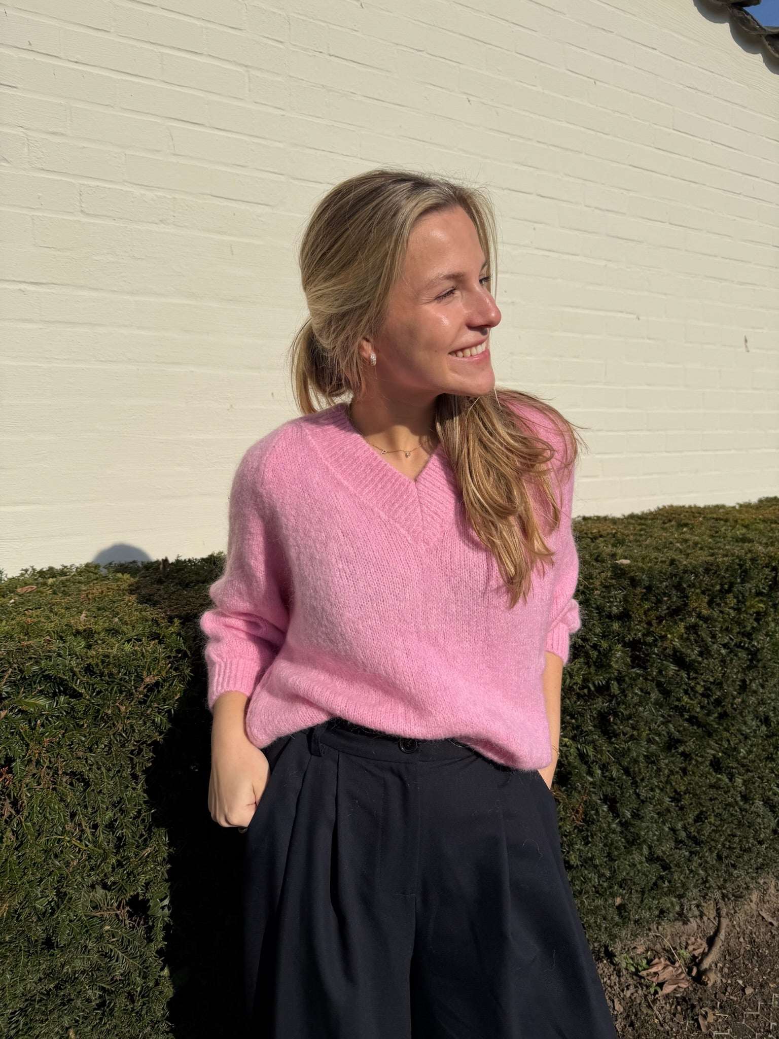 Anna V-Knit Pink