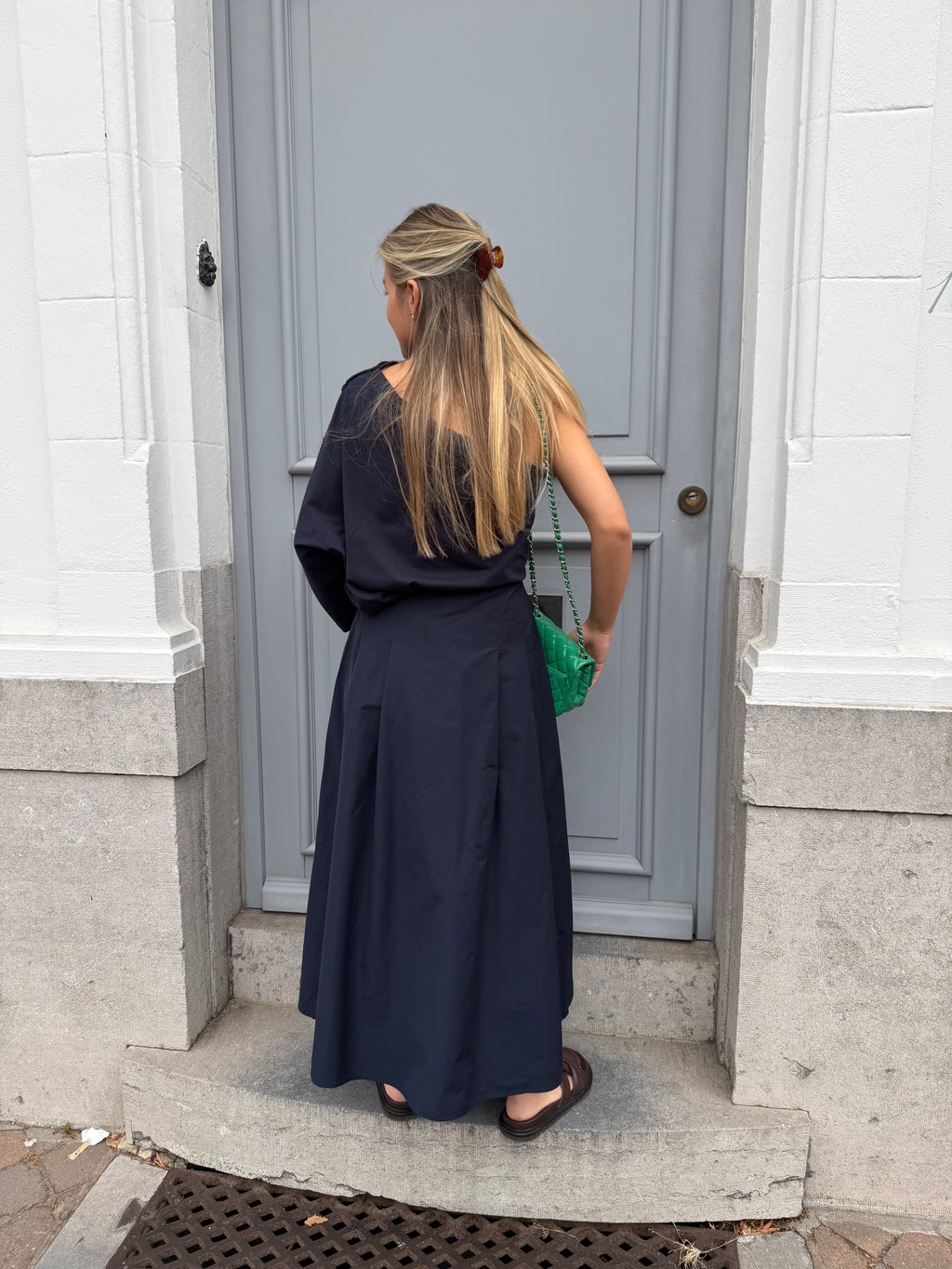 Suki One Shoulder Top Marine