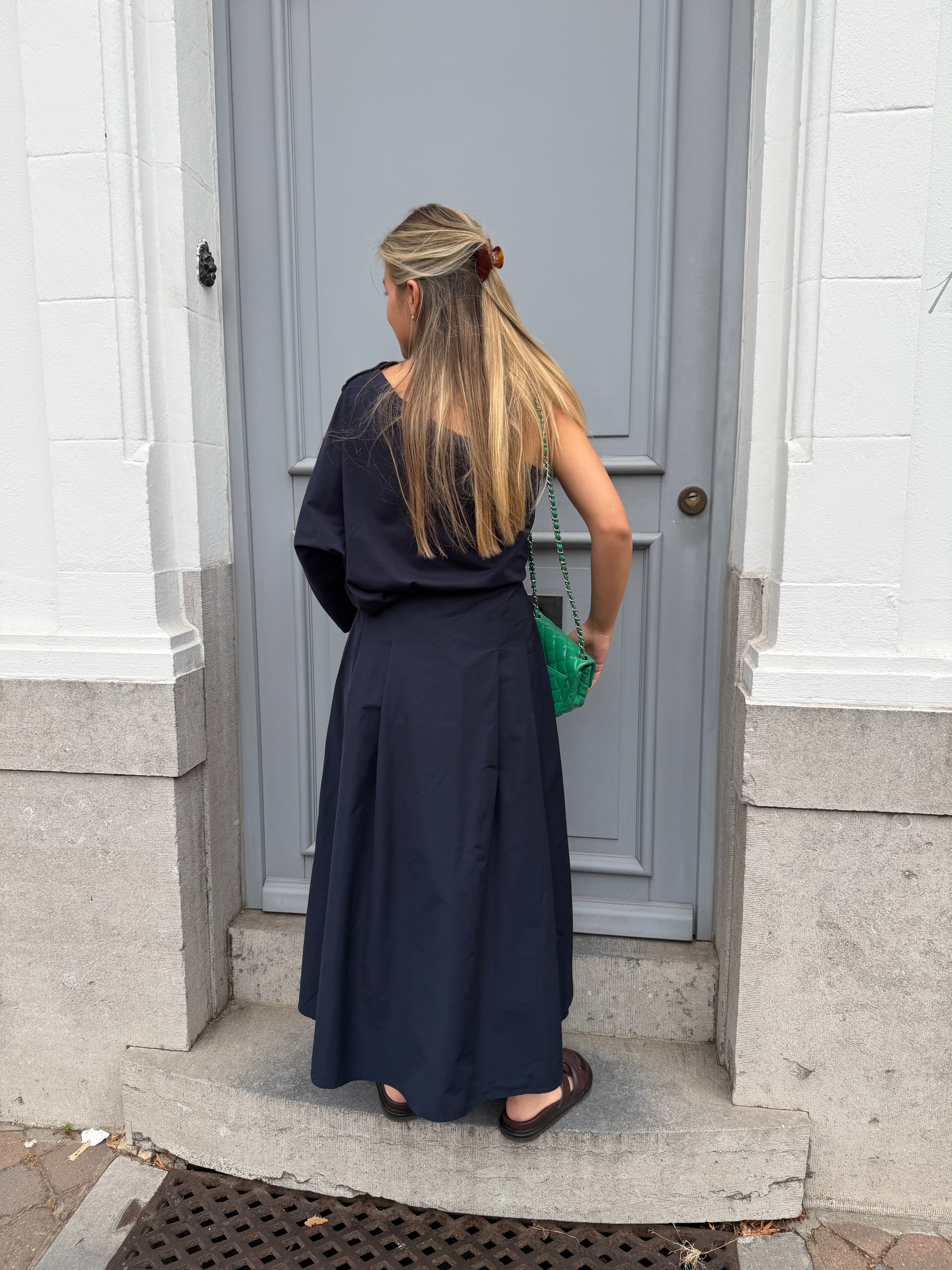 Suki One Shoulder Top Marine