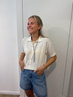 Polo Top Ecru