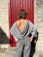 Open Back Knit Grey