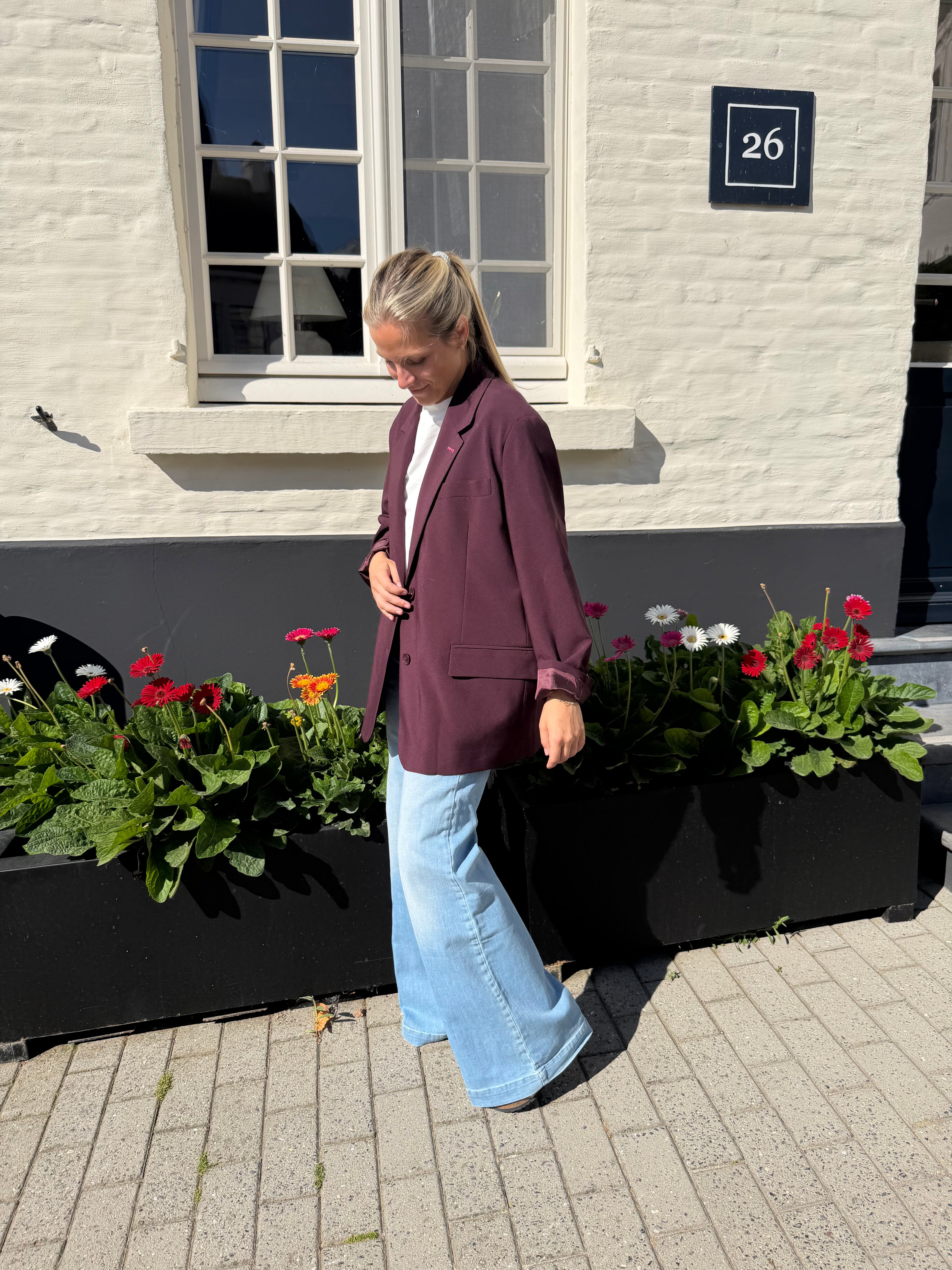 Burgundy Oversized Blazer