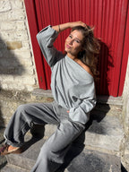 José Off Shoulder Knit Grey