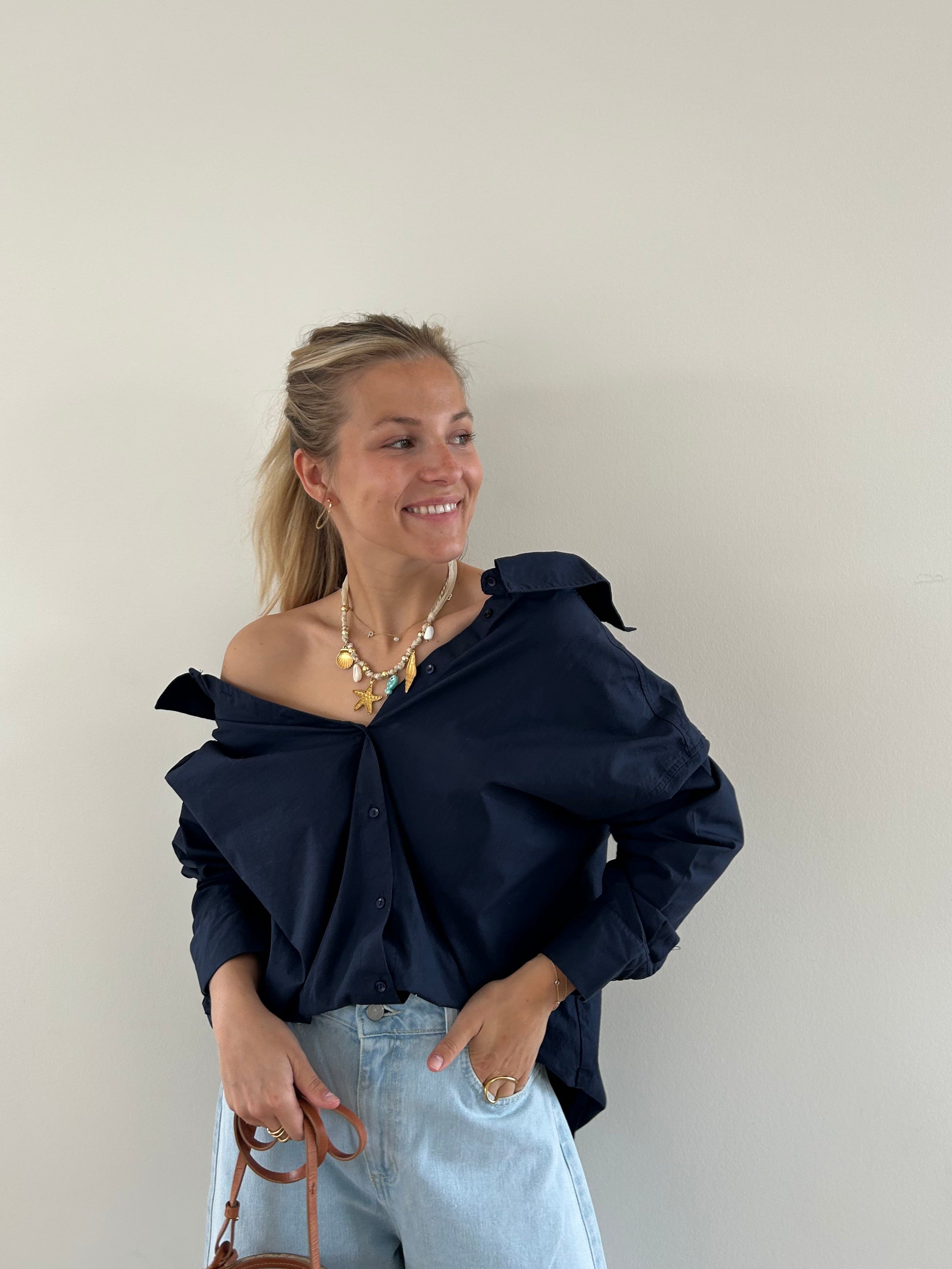 Rosette Blouse Marine