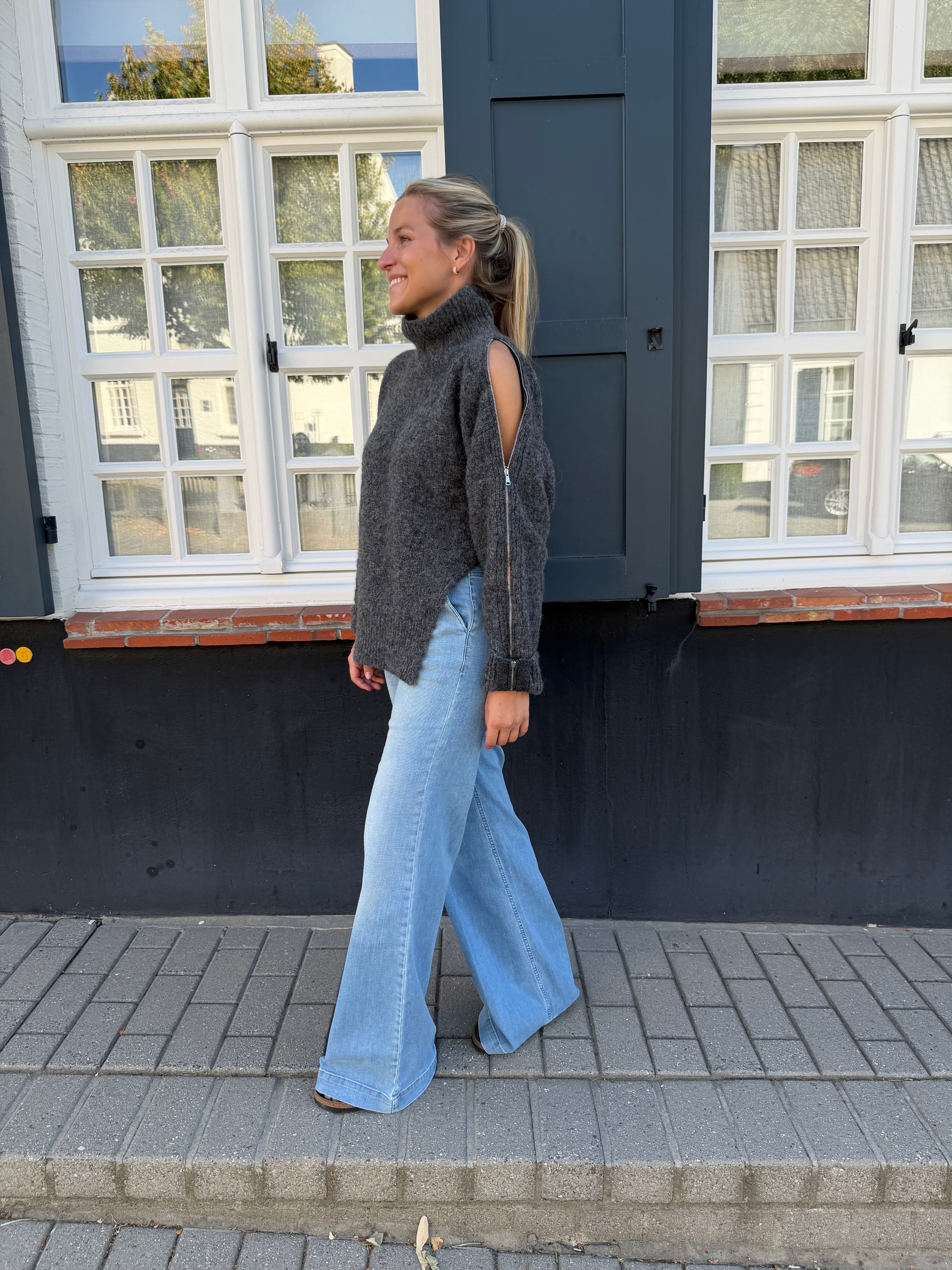 Zip Wool Knit Grey