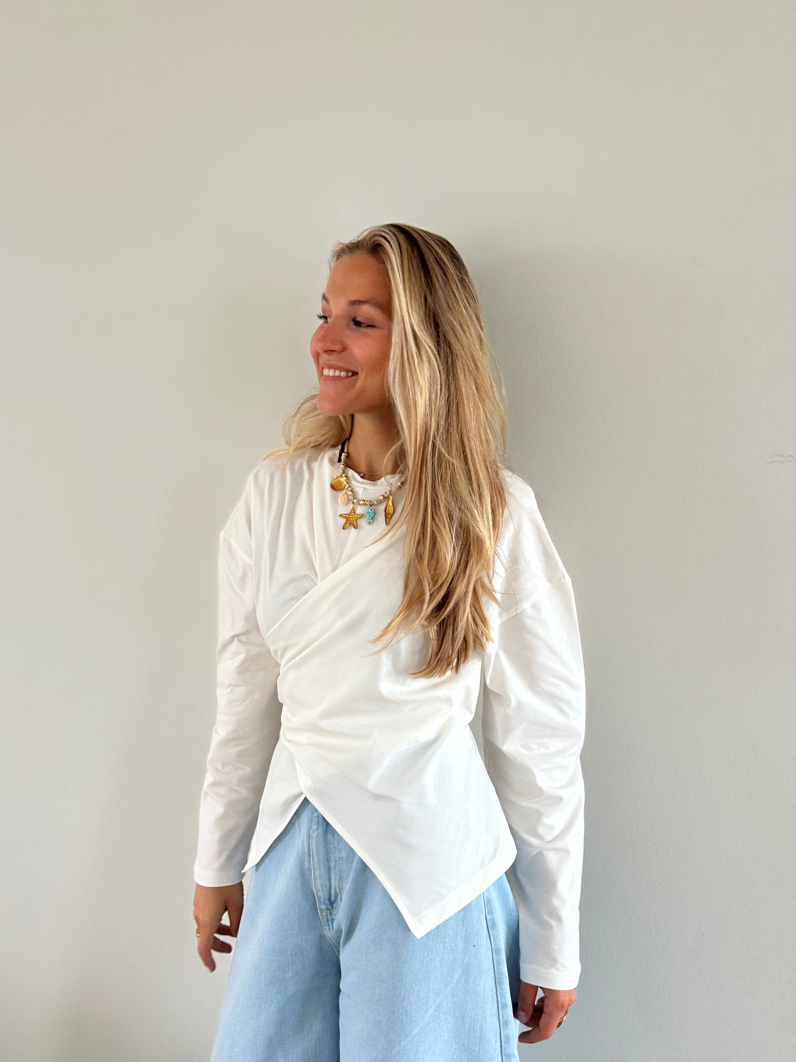 Celestine Wrap Top White