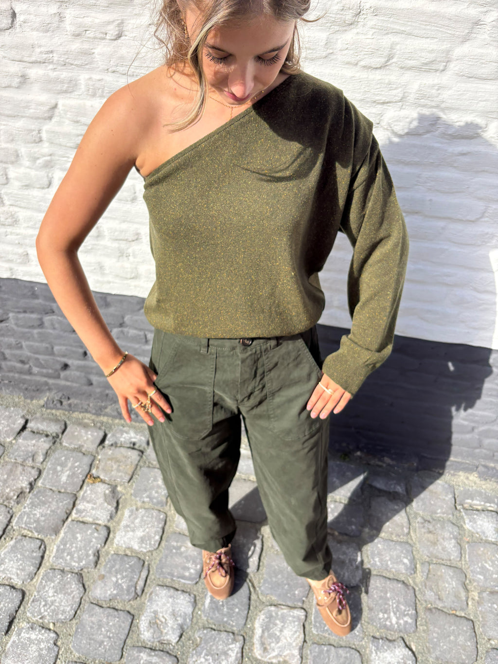 Olivia One Shoulder Khaki
