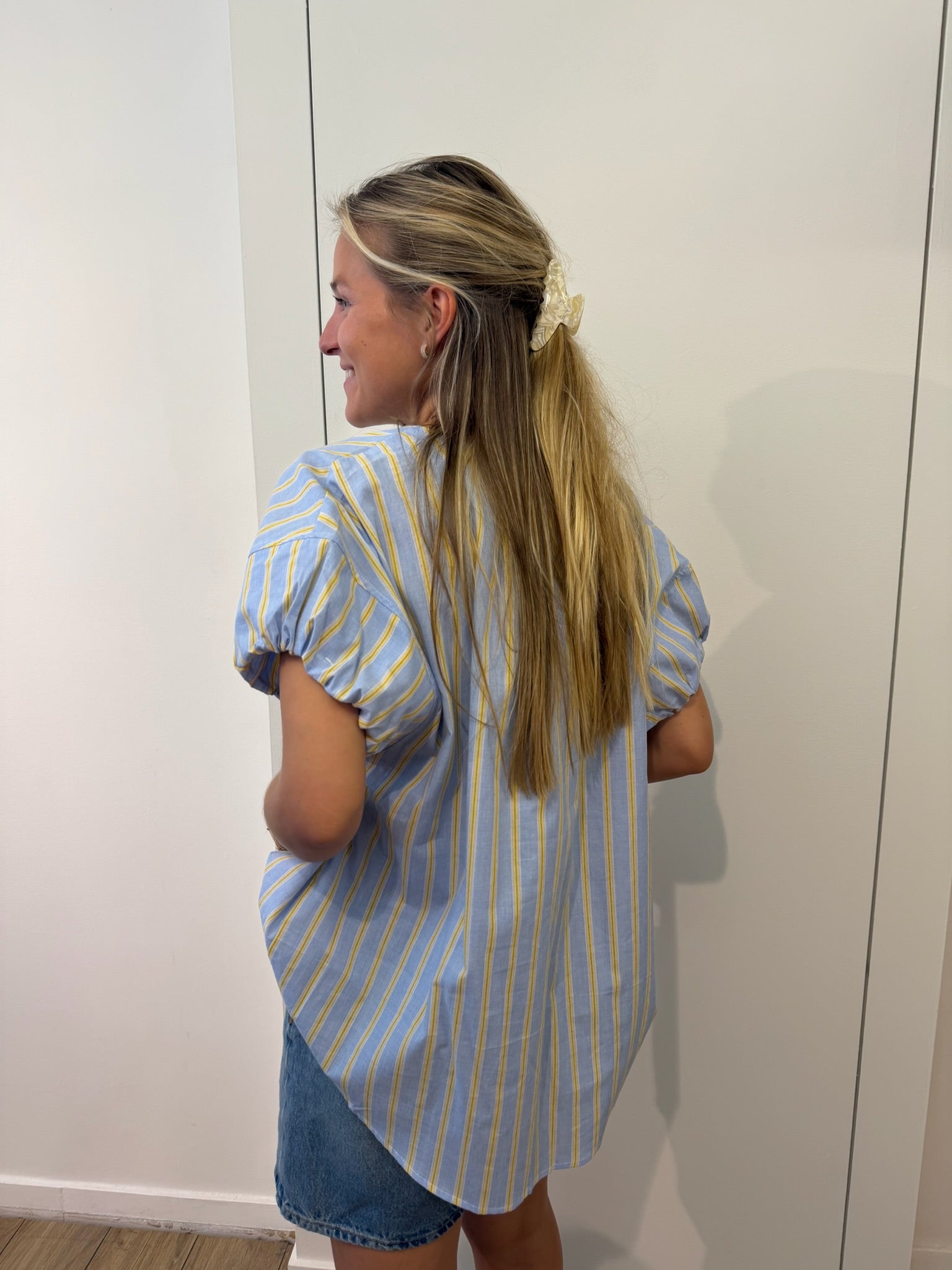 Striped Blouse Yellow Blue